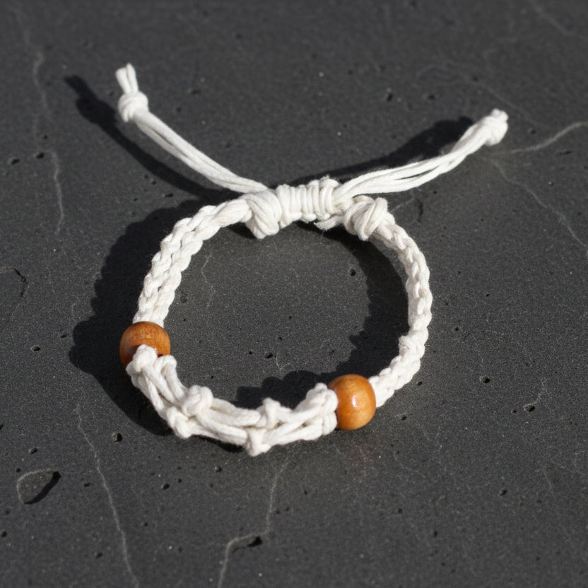 Gemstone Bracelet Cord - White