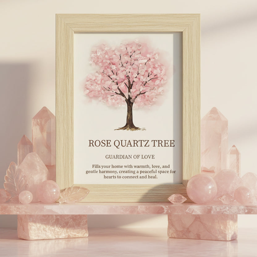 Gemstone Picture - Tree of Life - Rose Quartz
