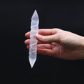 Selenite Spiral Double Point Wand