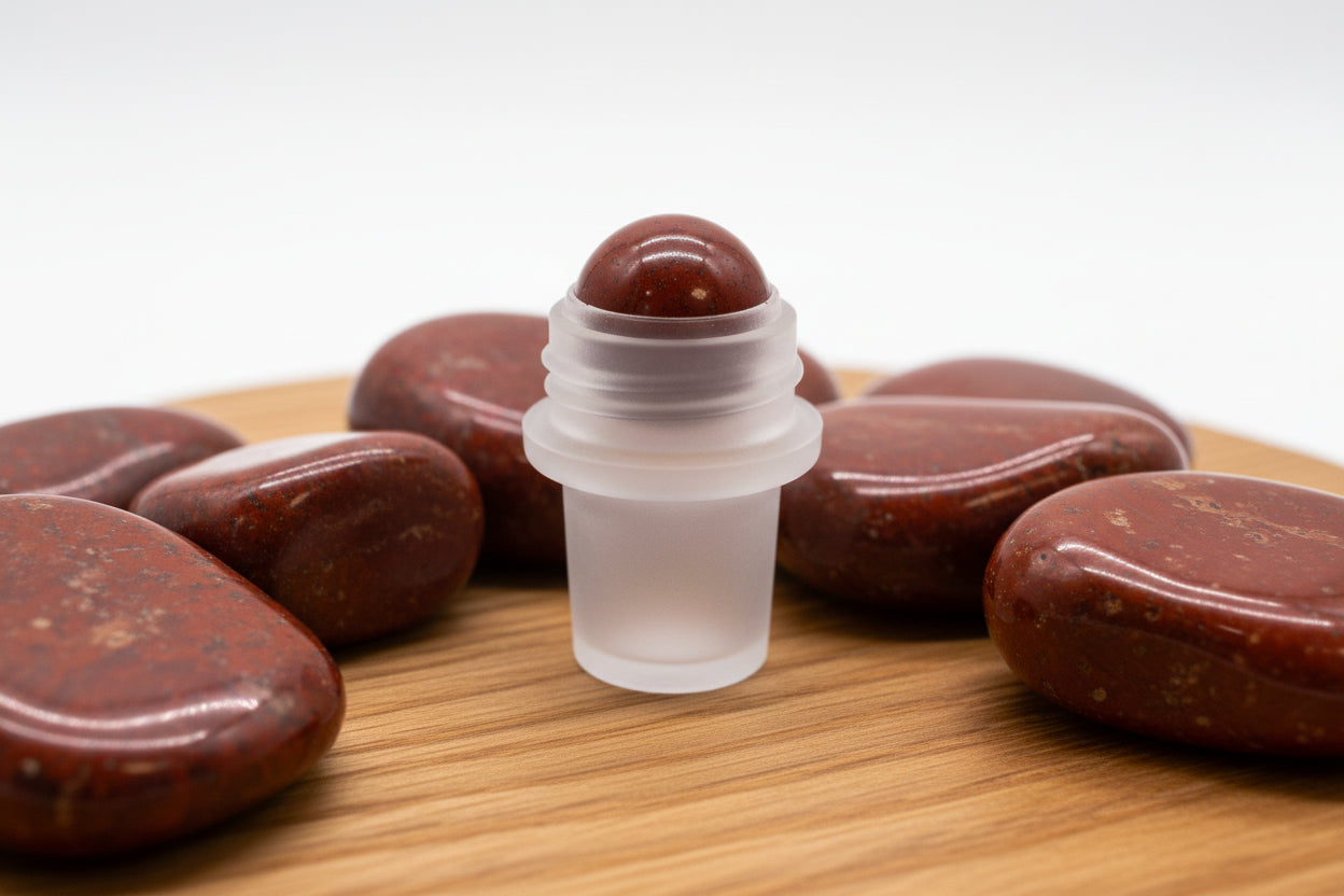 Gemstone Roller Tip for 5ml Bottle - Red Jasper