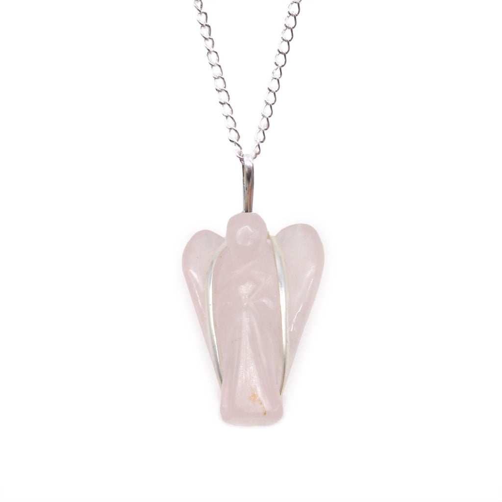 Guardian Angel Necklace - Rose Quartz