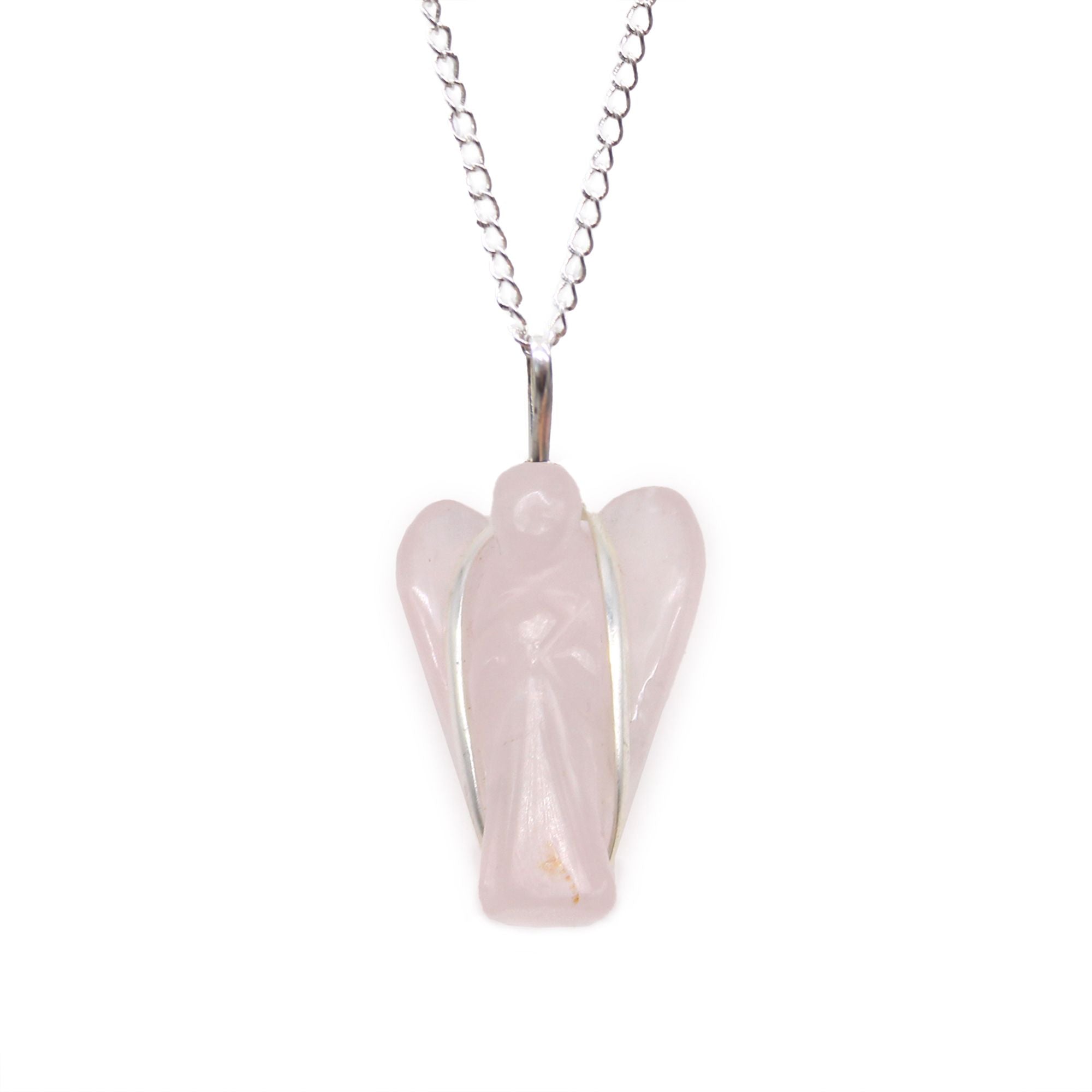 Guardian Angel Necklace - Rose Quartz