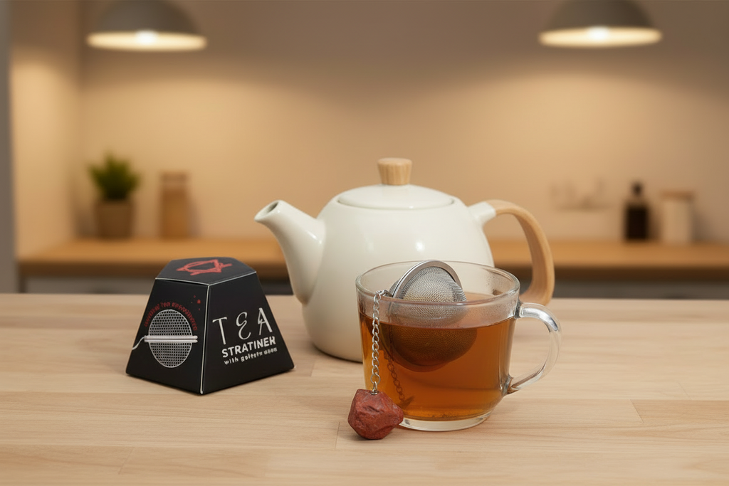 Raw Crystal Tea Strainer - Red Jasper