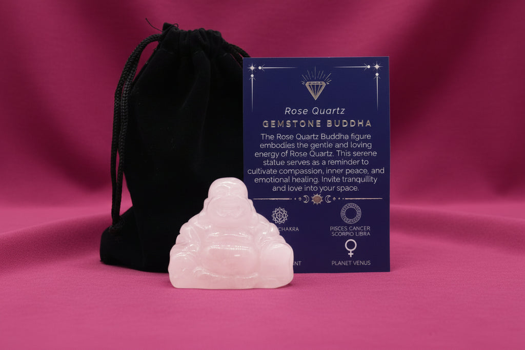 Gemstone Large Buddha - Rose Quartz
