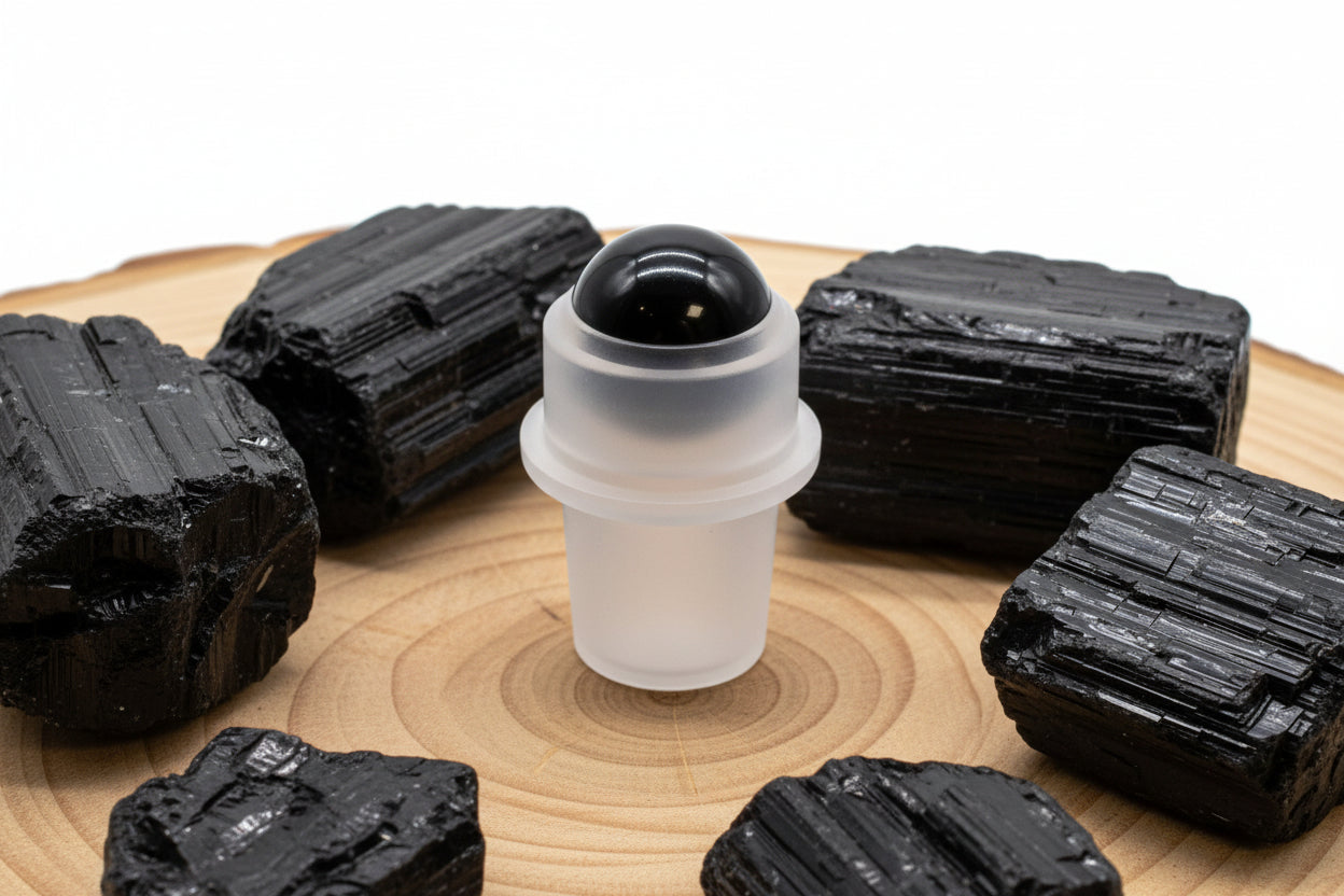 Gemstone Roller Tip for 5ml Bottle - Black Tourmaline