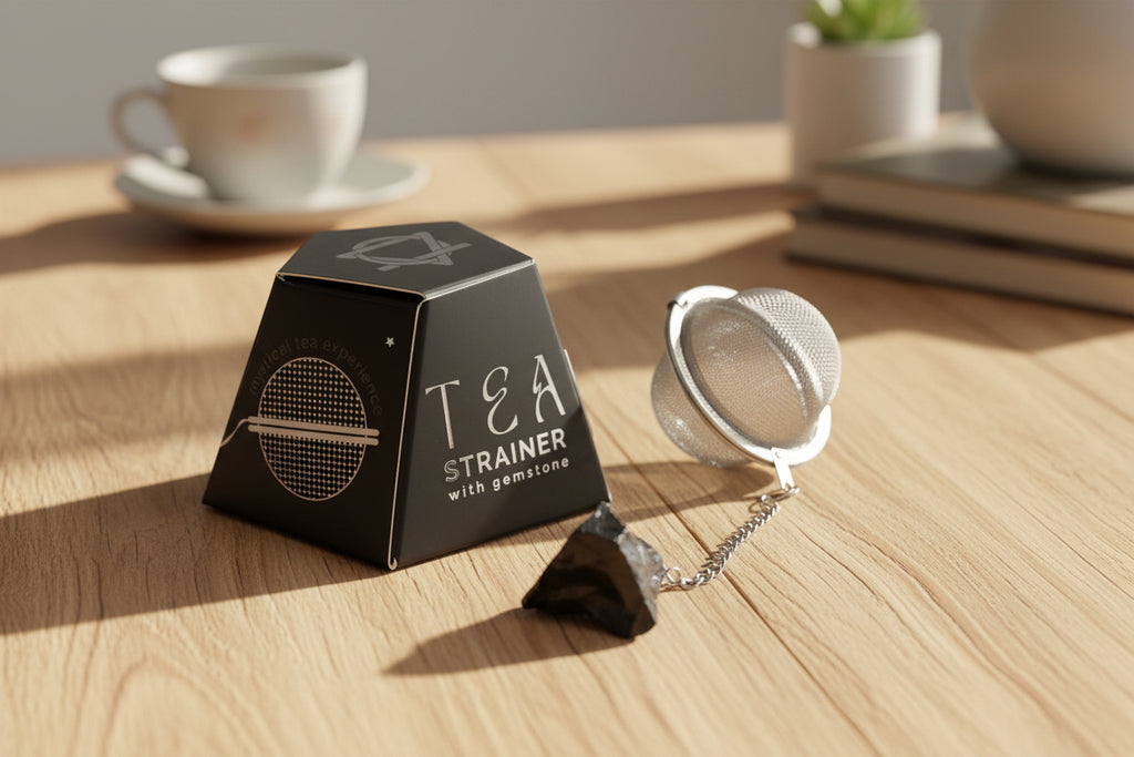 Raw Crystal Tea Strainer - Black Obsidian