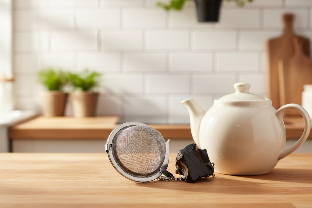 Raw Crystal Tea Strainer - Black Obsidian