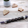 Spiral Carving Healing Wand - Copper & Amethyst