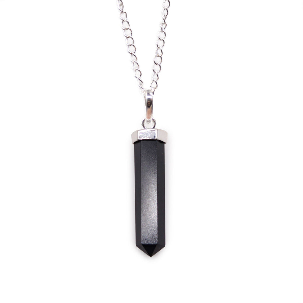 Classic Point Necklace - Black Agate