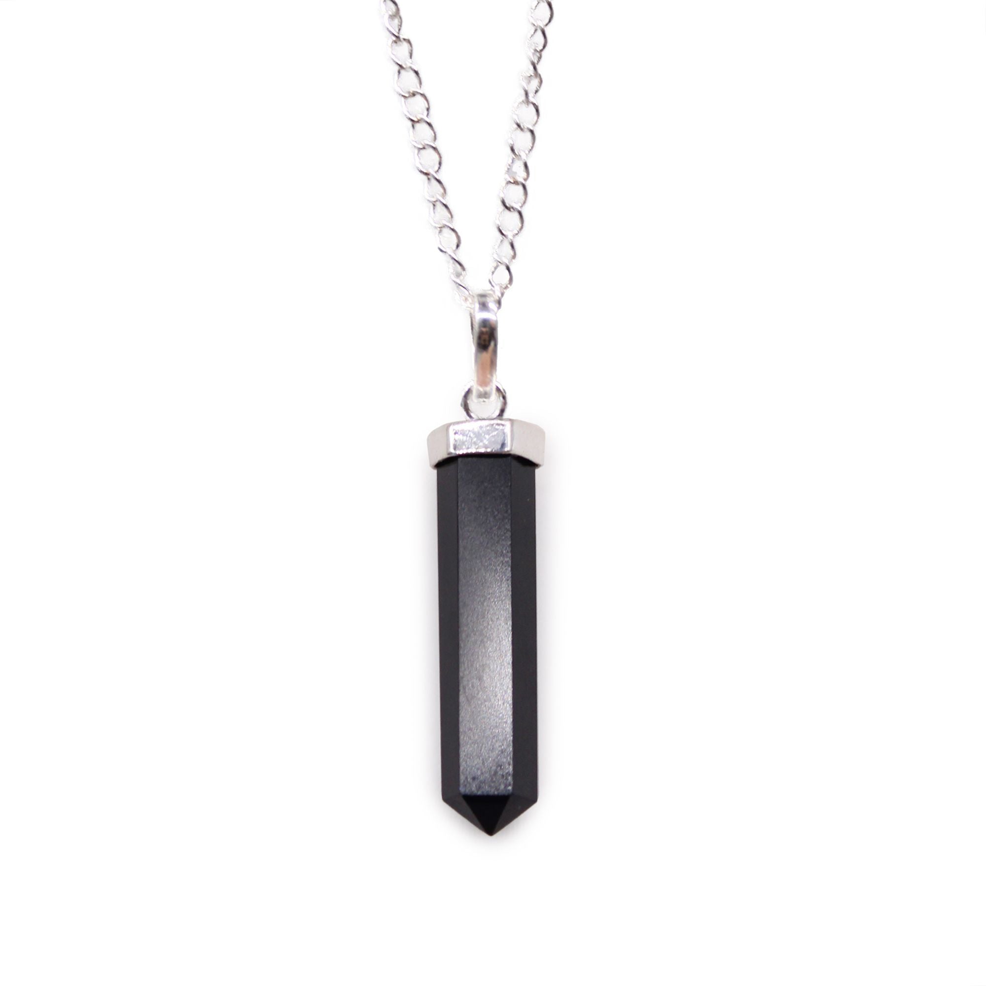 Classic Point Necklace - Black Agate