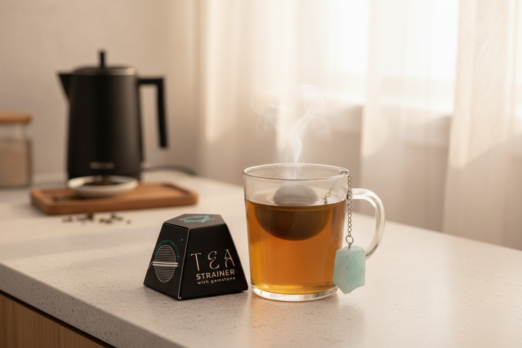 Raw Crystal Tea Strainer - Aquamarine