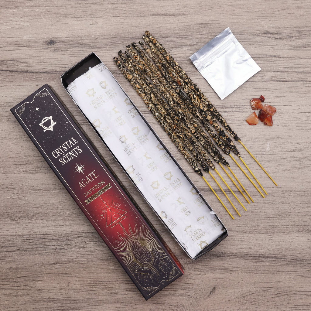 Crystal Scents Smudge Incense - Red Agate & Saffron