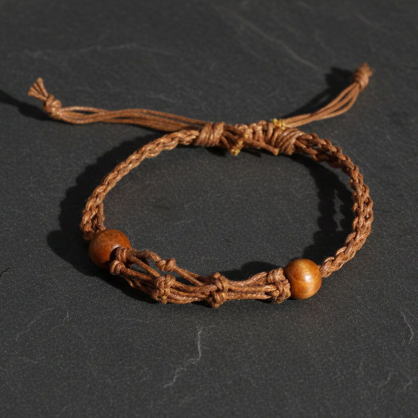Gemstone Bracelet Cord - Brown