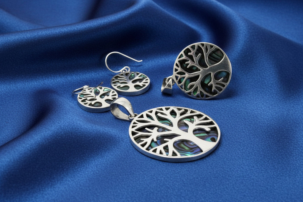Abalone & Silver Pendant - Tree of Life