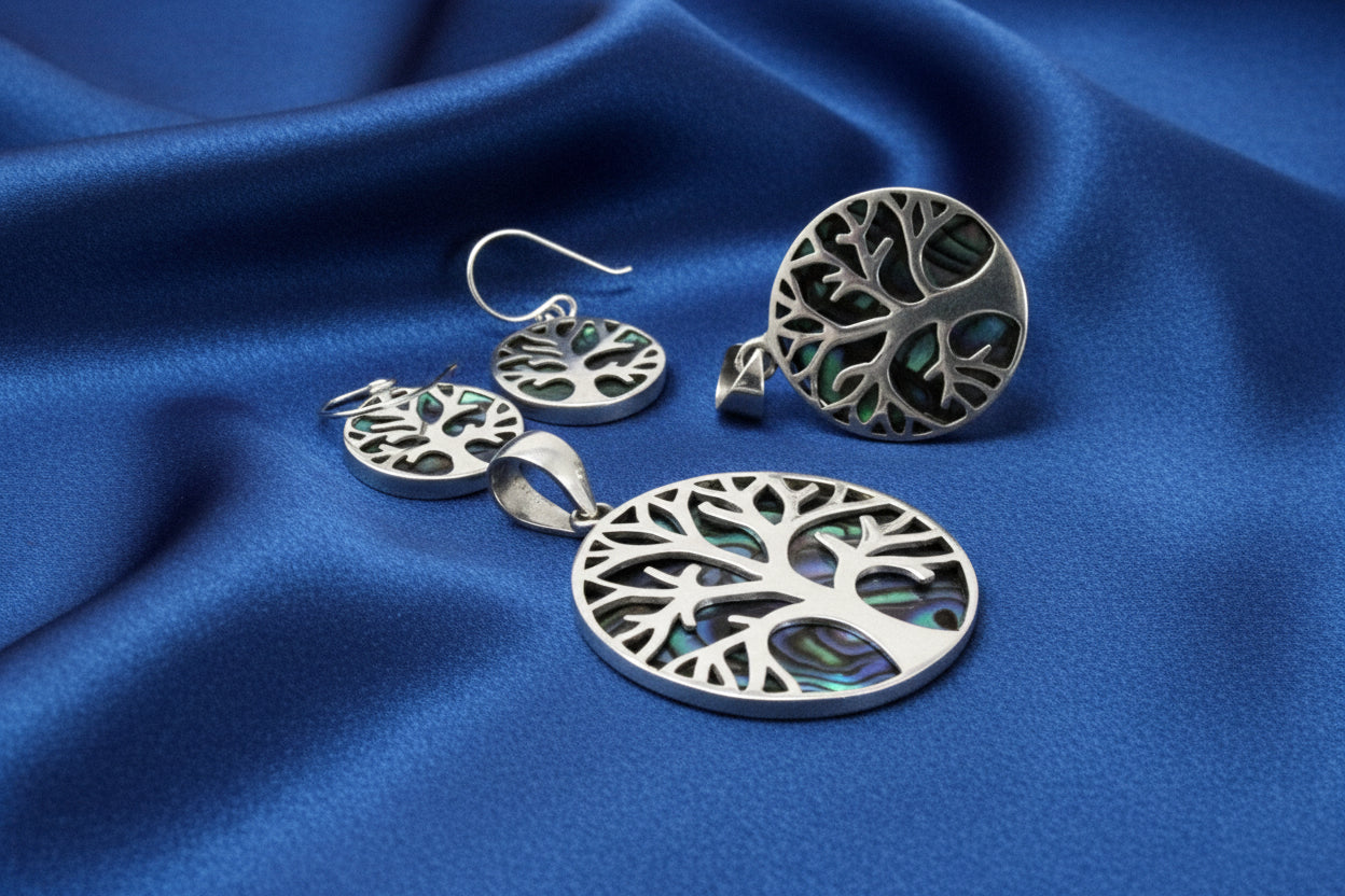Abalone & Silver Pendant - Tree of Life