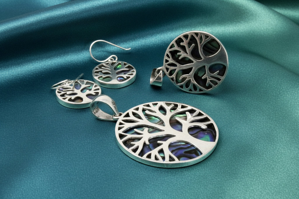 Abalone & Shell Earrings - Tree of Life