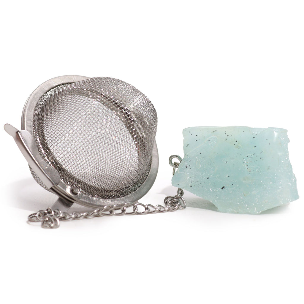 Raw Crystal Tea Strainer - Aquamarine
