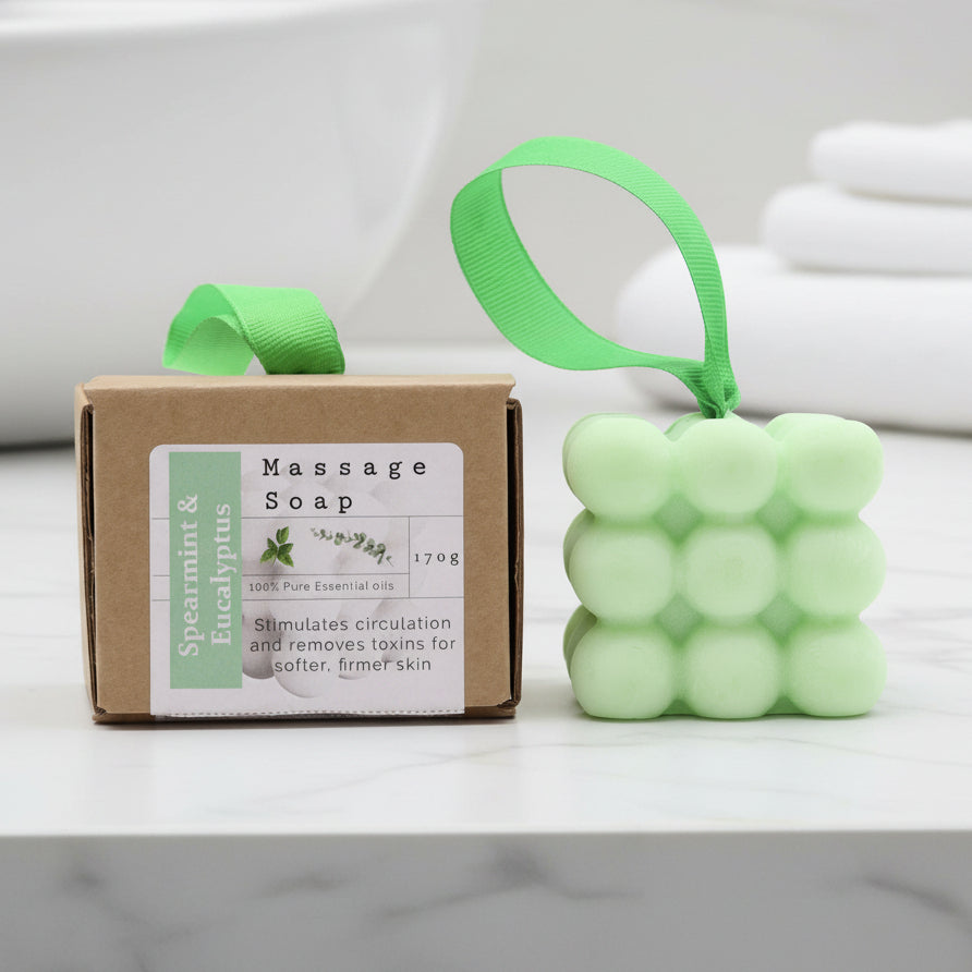 Boxed Single Massage Soaps - Spearmint & Eucalyptus