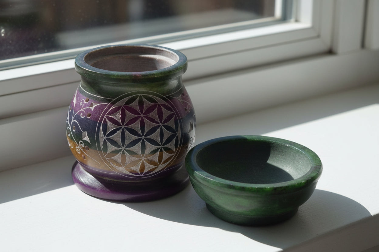 Soapstone Burner - Flower of Life