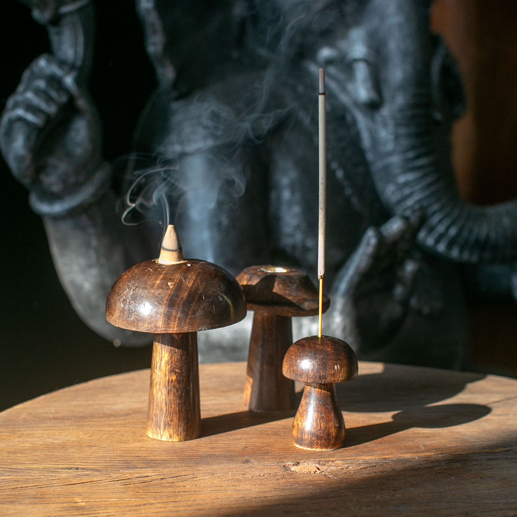 Set of 3 Incense Burner Mushrooms