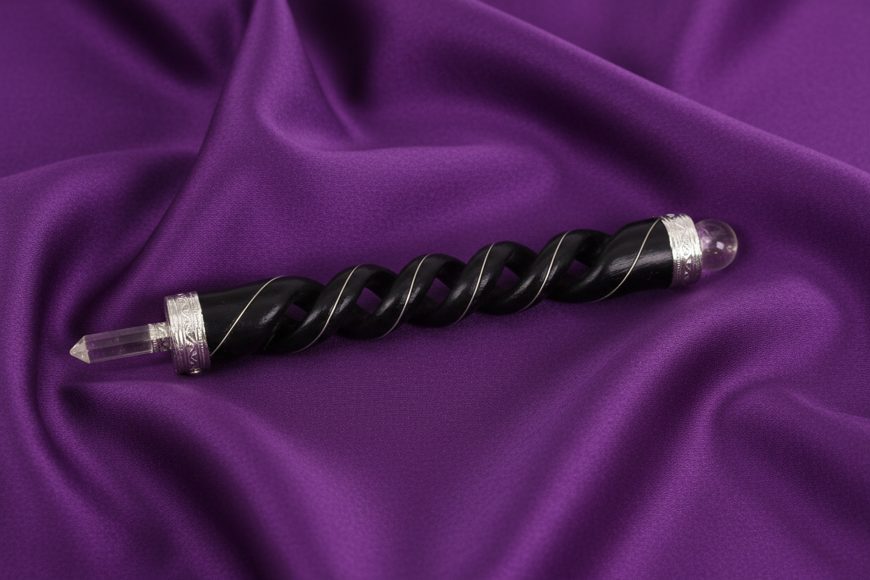 Spiral Carving Wooden Healing Wand