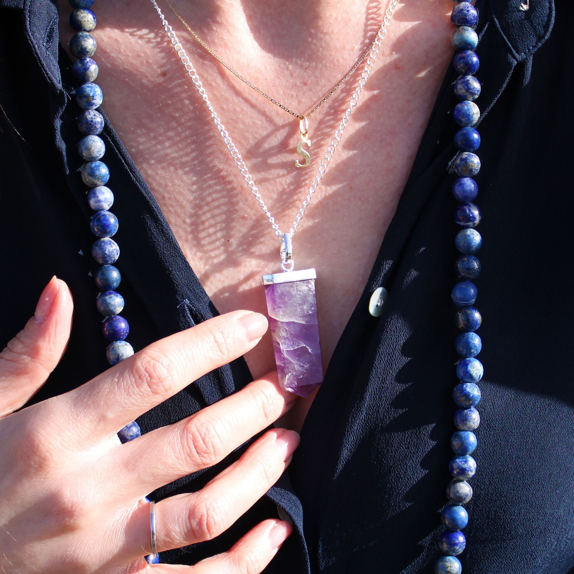 Flat Pendant - Amethyst