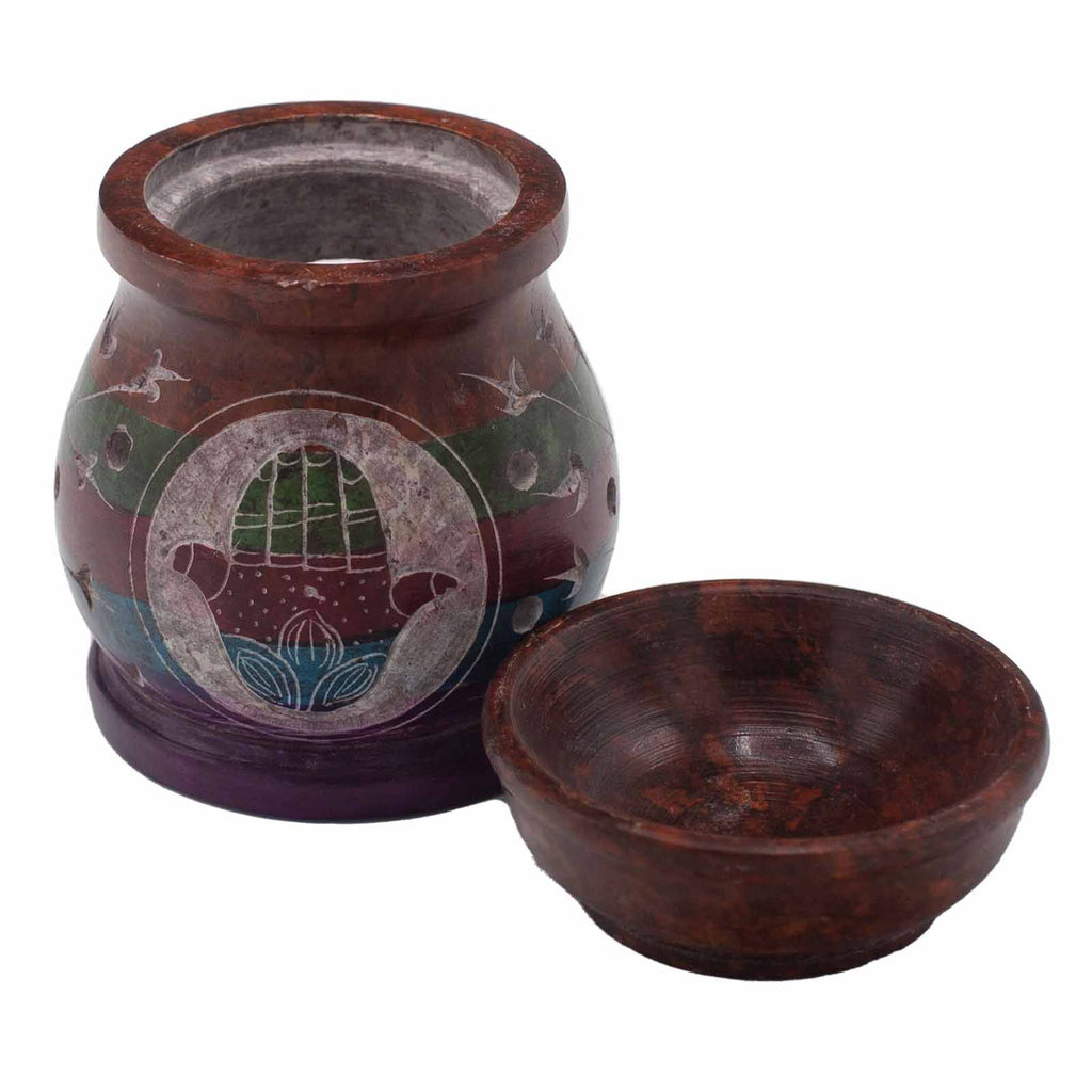 Soapstone Oil Burner - Hamsa