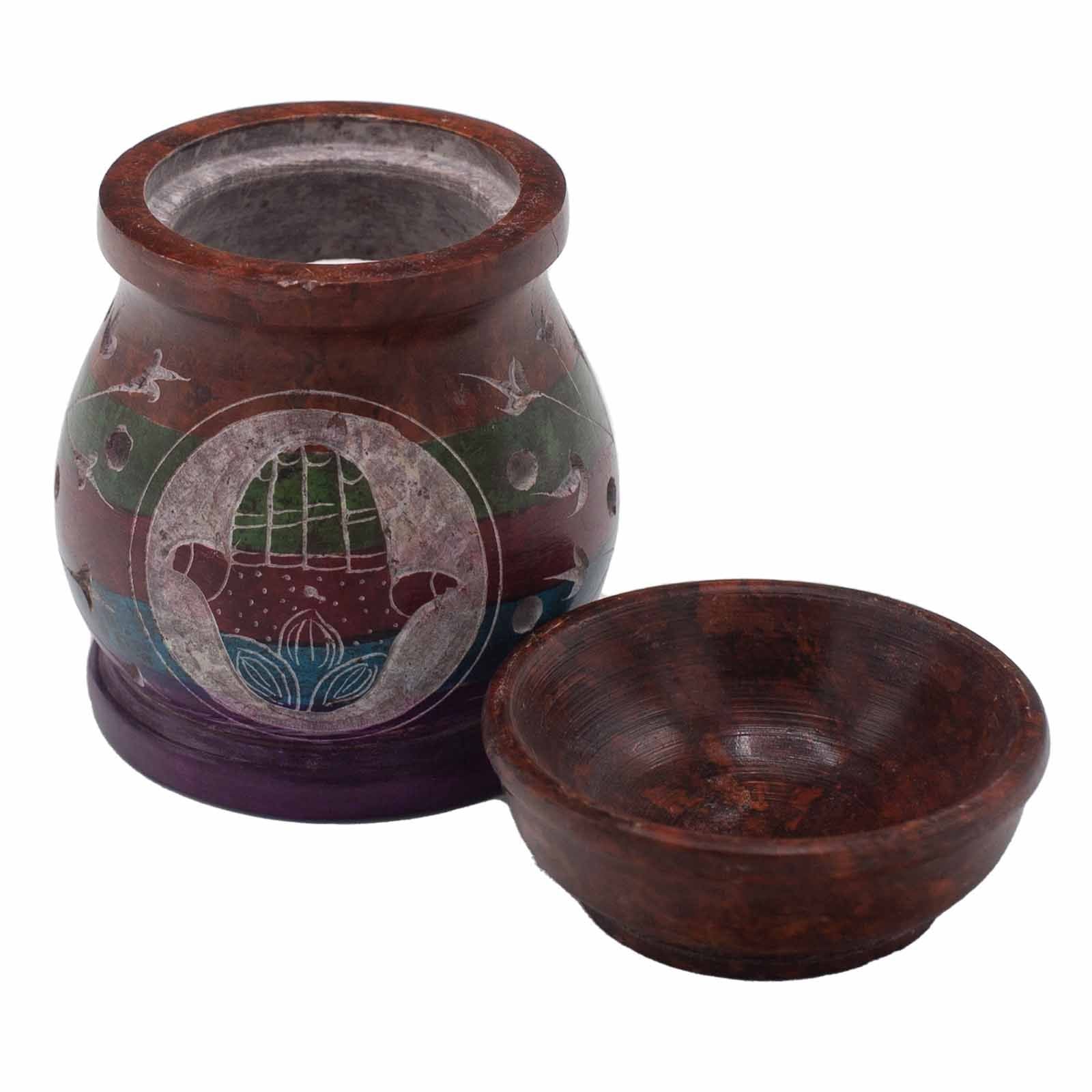 Soapstone Oil Burner - Hamsa