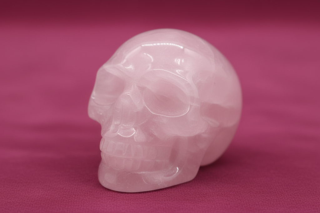 Gemstone Small Skull - Rose Quartz