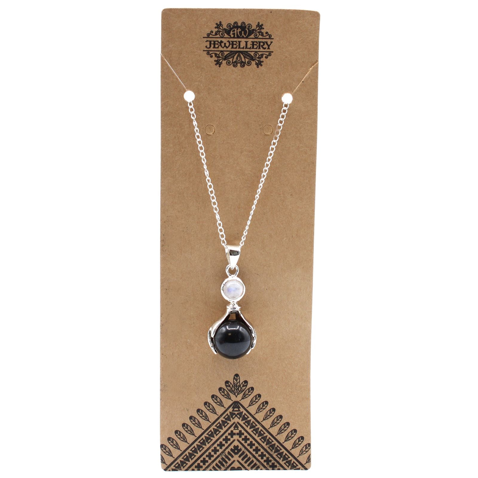 Healing Hands Necklace - Black Agate