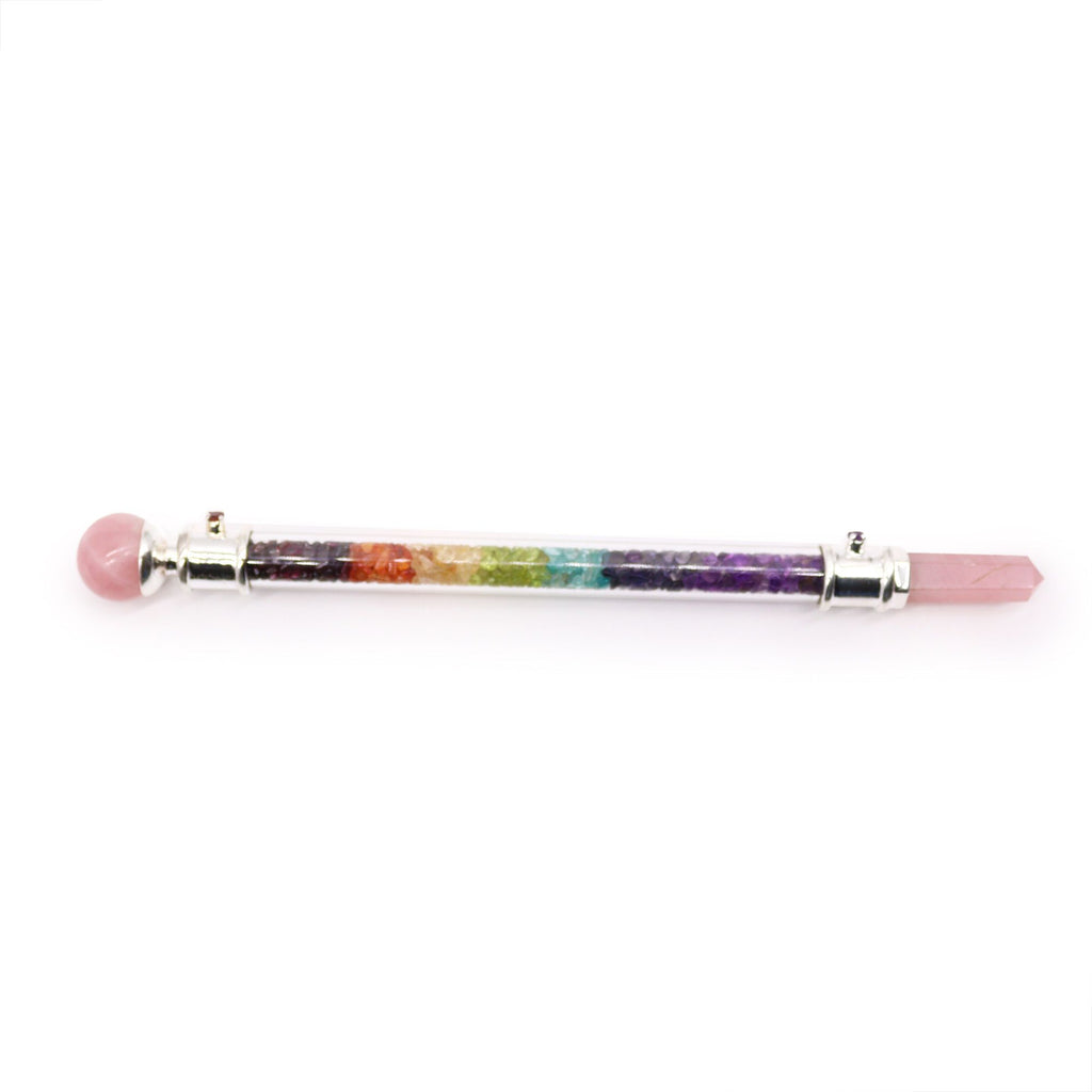 Chakra Crystal Healing Wand - Rose Quartz