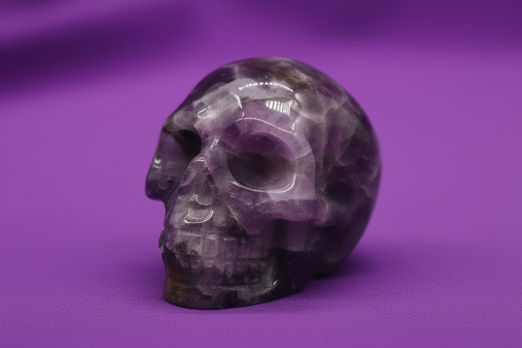Gemstone Small Skull - Amethyst