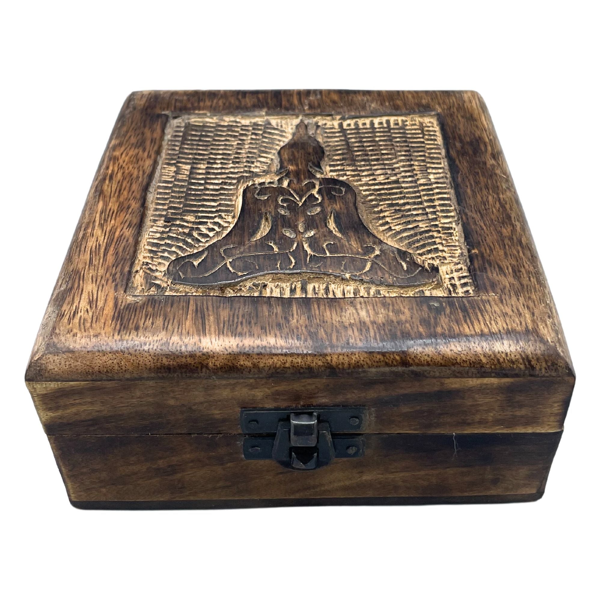 Square Wooden Keepsake Box - Buddha