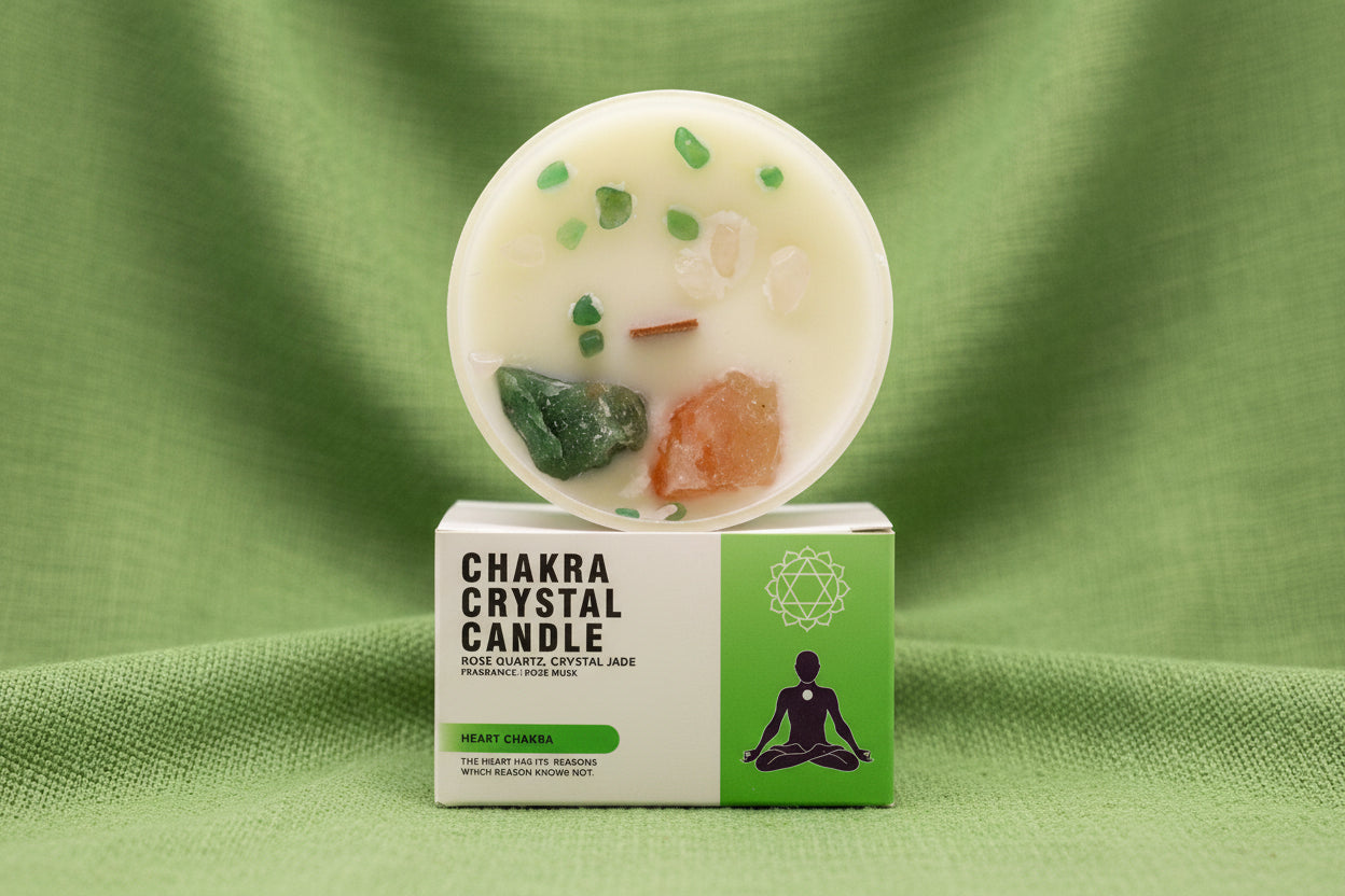 Chakra Crystal Candles - Heart