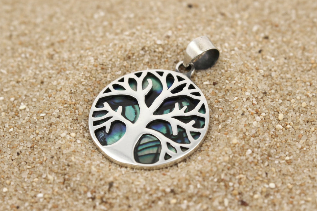 Abalone & Silver Pendant - Tree of Life