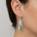 Abalone & Silver Earrings - Long Teardrop