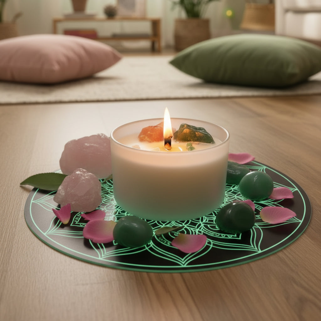 Chakra Crystal Candles - Heart