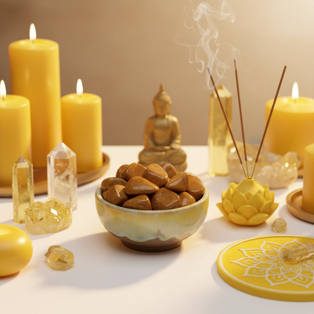 Large Yellow Jasper - Tumbled - 24 pieces