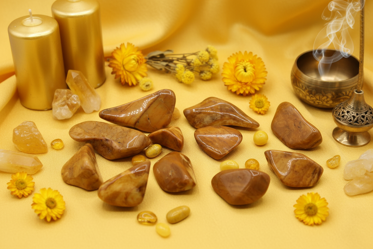 Large Yellow Jasper - Tumbled - 24 pieces
